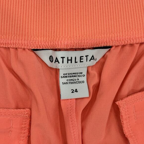 NWOT Athleta Plus Size 24 Brooklyn Ankle Pant Orange - Golf Travel Resort UPF50+ - Picture 3 of 5